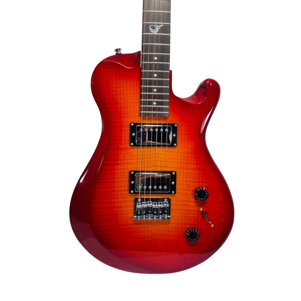 Overhead Electric Cherry Sunburst Travel Guitar – OE990CB