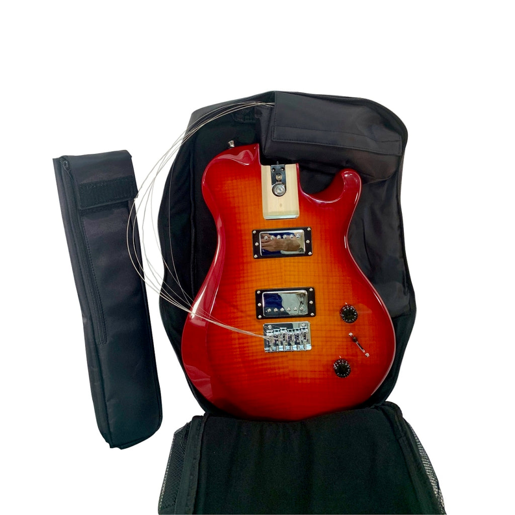 Overhead Electric Cherry Sunburst Travel Guitar – OE990CB