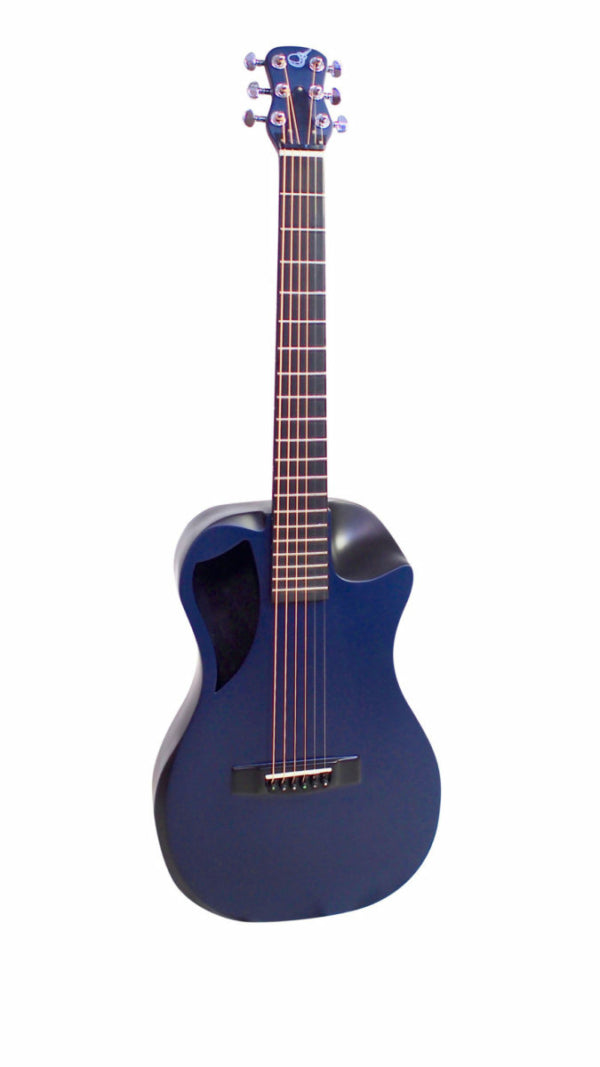 Blue Top Matte Carbon Travel Guitar – OF660B1M
