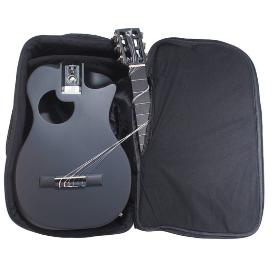 Black Matte Carbon Fiber Crossover Classical Travel Guitar- OC660M