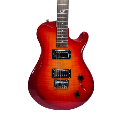 Overhead Electric Cherry Sunburst Travel Guitar – OE990CB